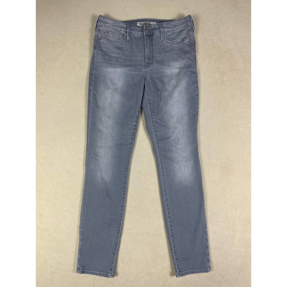Athleta Womens 8 Skinny Jeans Mid Rise Stretch Zipper Fly Athletic Fit Gray - Picture 1 of 11